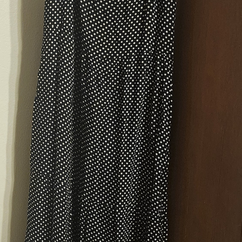 Elegant Black and White Polka Dot Maxi Dress